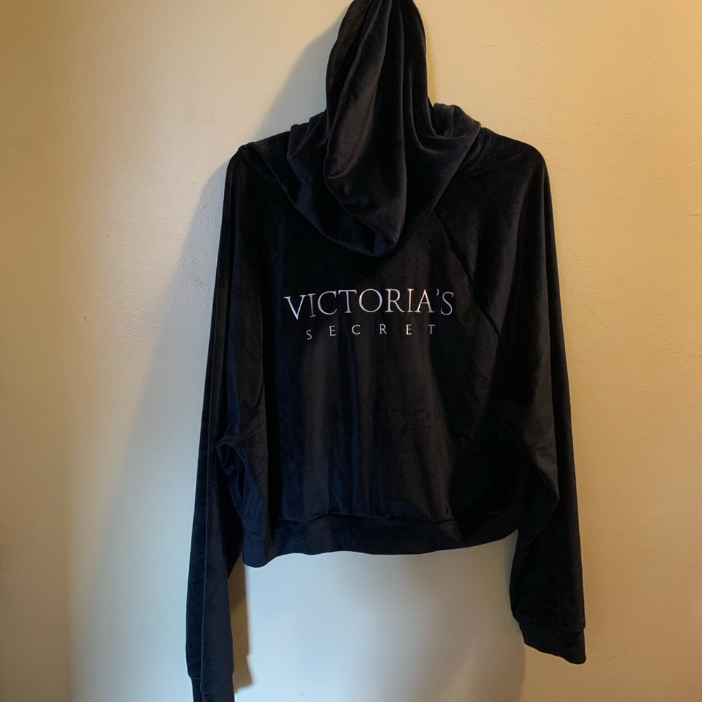Victoria secret show velvet crop hoodie.